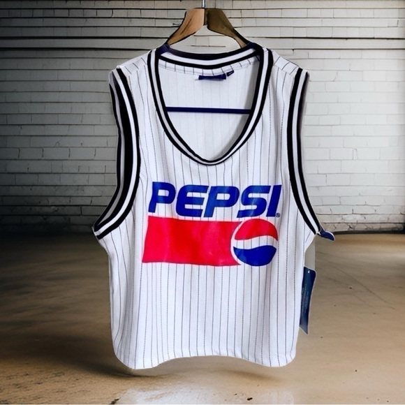 New Pepsi Basketball Style Women’s Crop Tank Jersey  Size M - Picture 1 of 4